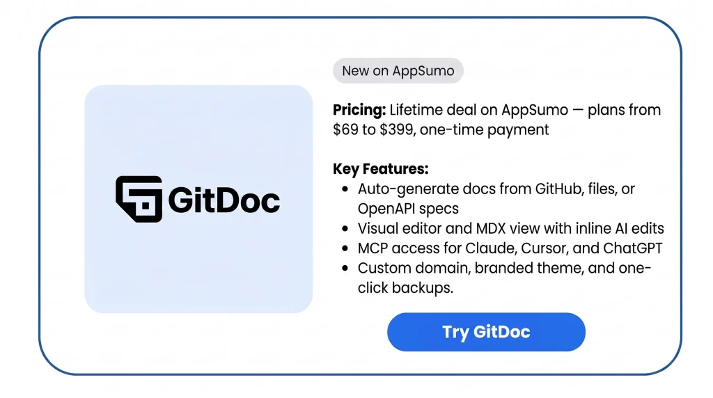 Features of the GitDoc Lifetime Deal