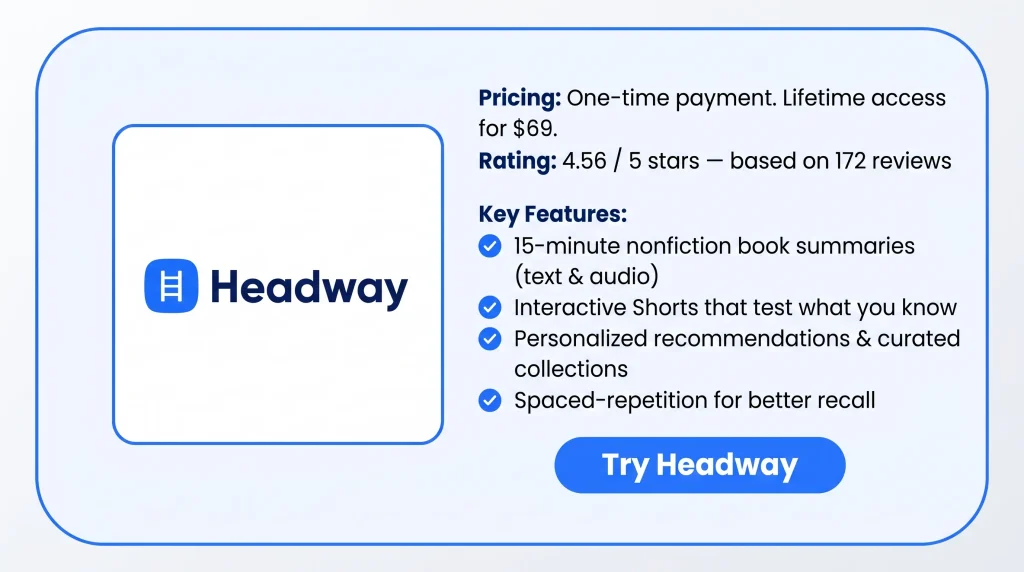 Features of the Headway Lifetime Deal