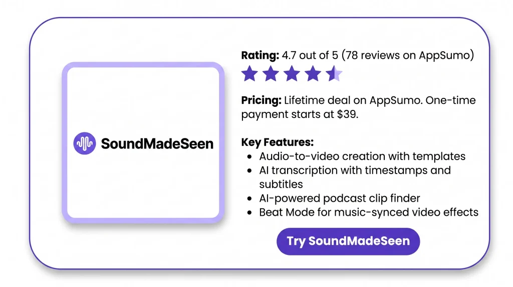 The Features of SoundMadeSeen Lifetime Deal