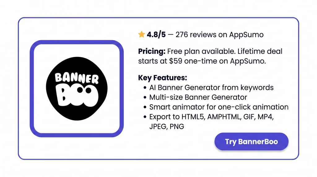 Features of the BannerBoo Lifetime Deal