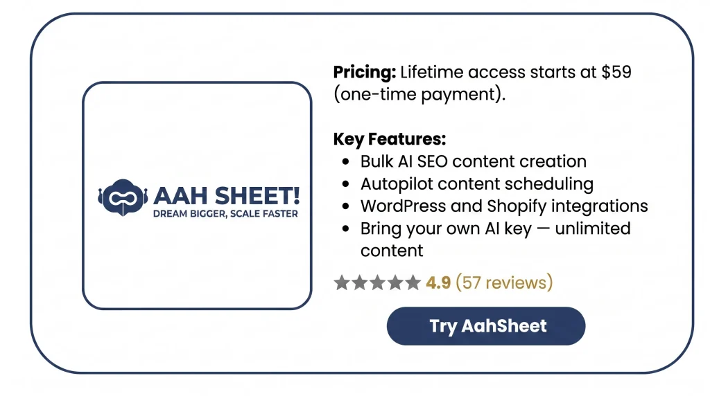 Features of the AahSheet Lifetime Deal
