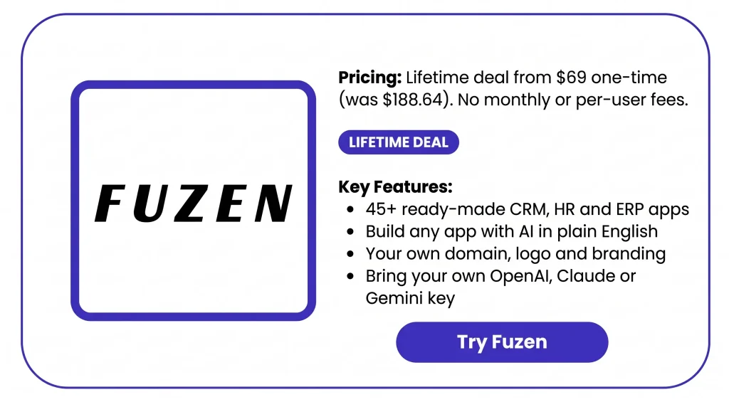 Features of the Fuzen Lifetime Deal
