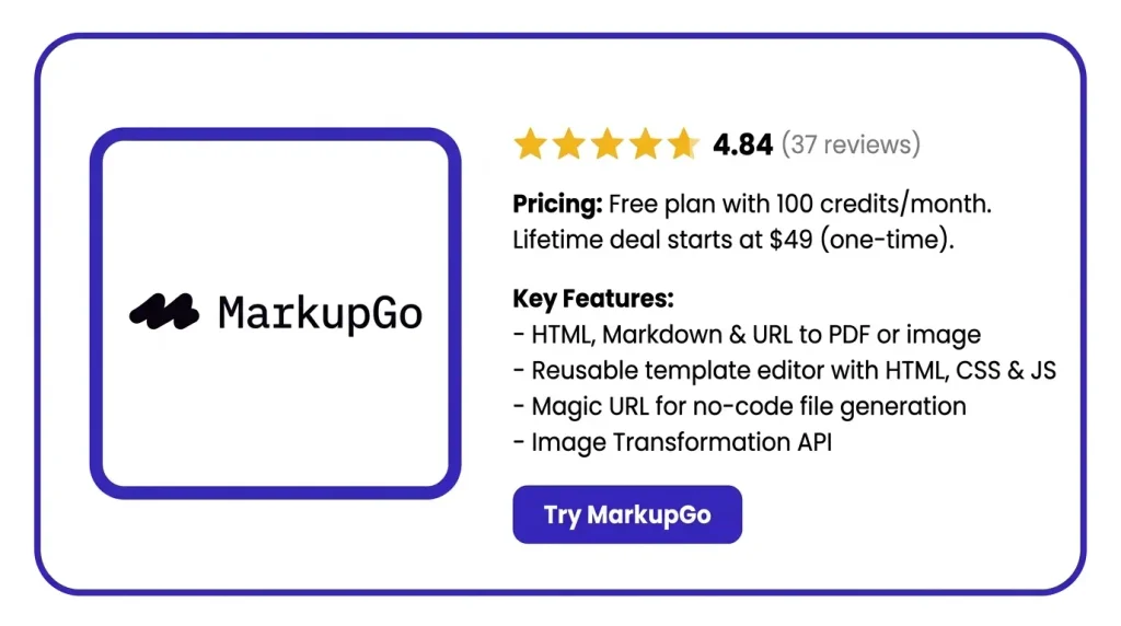 Features of the MarkupGo Lifetime Deal