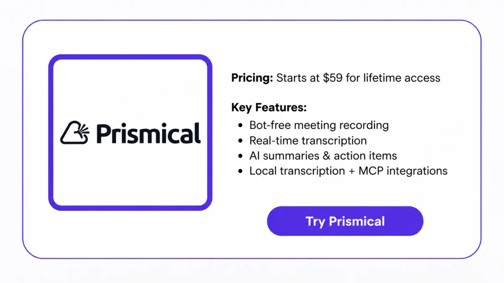 Features of the Prismical Lifetime Deal