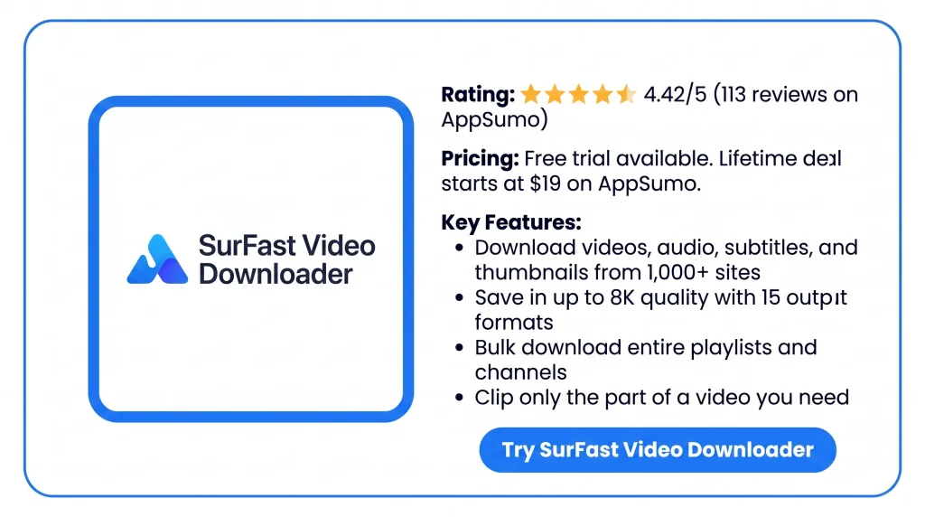Features of the SurFast Video Downloader