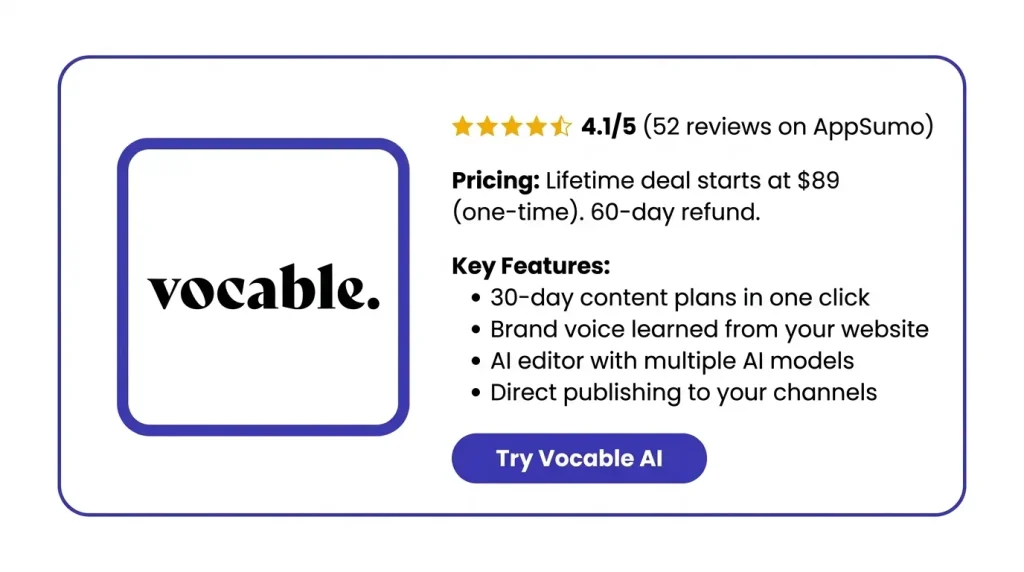 Features of the Vocable AI Lifetime Deal