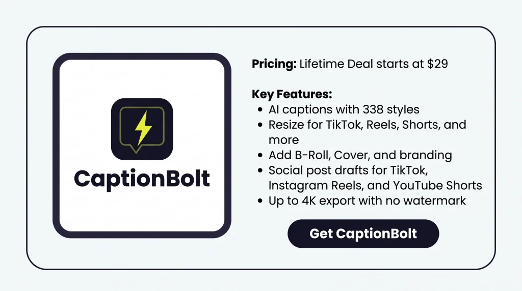 CaptionBolt KEY Features