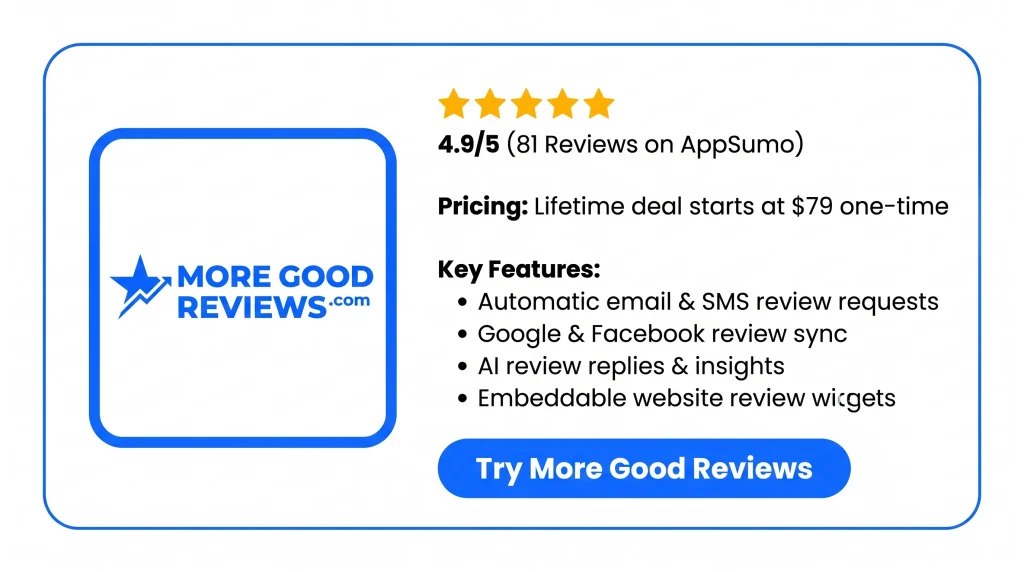 Features of More Good Reviews Lifetime Deal