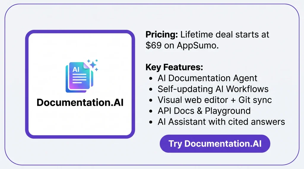 Features of the Documentation.AI Lifetime Deal