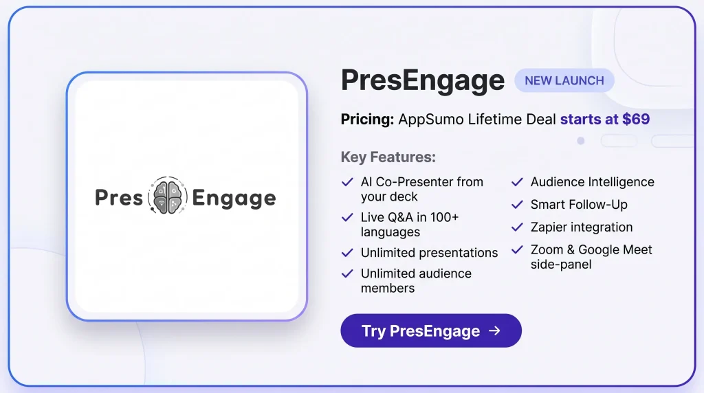 Features of the PresEngage Lifetime Deal