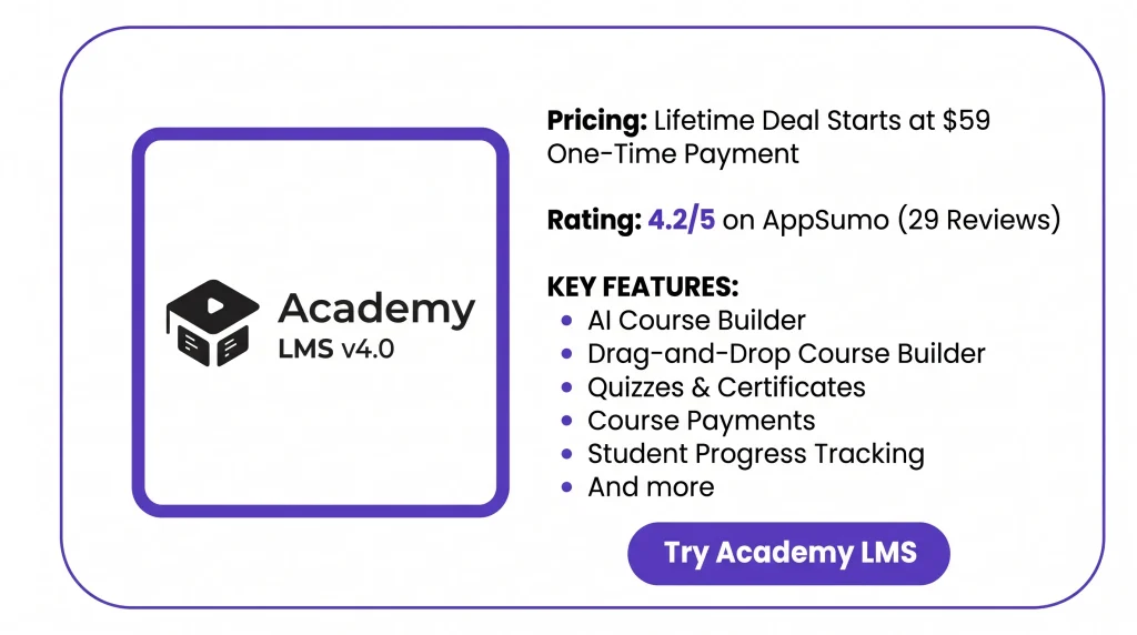 KEY Features of Academy LMS