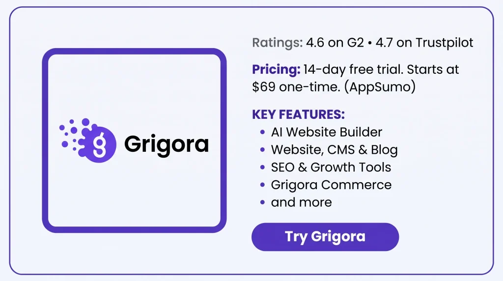 KEY Features of Grigora Lifetime Deal
