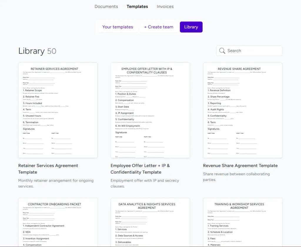 Reusable Document Templates